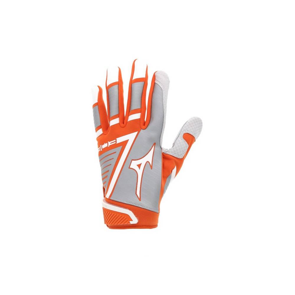 Panske Rukavice Mizuno B-130 Adult Baseball Batting Oranžové/Biele Vypredaj IKEY45893